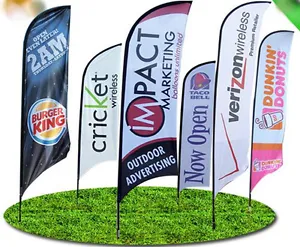More details for custom printed to your design feather flag small 2.5m display exhibition outdoor