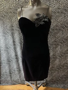 90's/Y2K Cachet Dress w/ Sequin Flower Corset Vintage - Picture 1 of 10