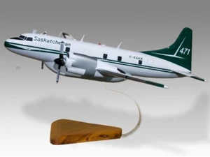 Convair 580A Saskatchewan Desk Wood Airplane New Model Small Scale 1/100 - Picture 1 of 12