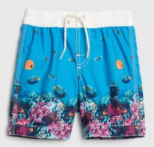 Baby Gap Boys 12-18 Months Tropical Fish Swim Trunks Board Shorts. Nwt - Picture 1 of 4