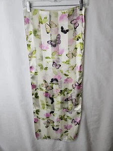 Butterfly Design Women's Scarf 100% Polyester Multicolor 60"X14" Light Weight - Picture 1 of 8