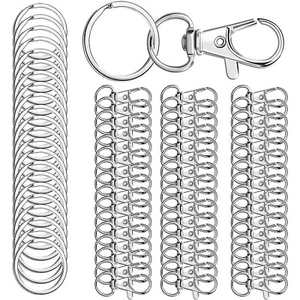 50Set Swivel Clasps Bright Key Rings Metal Lanyard Snap Hooks Metal Lobster Claw - Picture 1 of 12