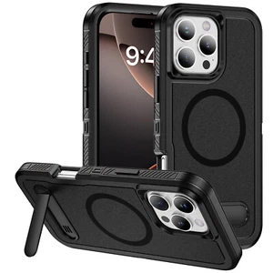 Magsafe Hülle für iPhone 16 Pro Max 16 Pro Stoßfest Panzer Ständer Cover Robust - Bild 1 von 22