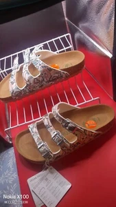 Birkenstock Women’s Sze 7 Narrow Florida Fresh Boho Flowers Gray Slides. 1R - Picture 1 of 13