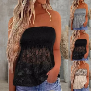 BIG SALE ⭐ Women Strapless Bandeau Boob Tube Top Ladies Beach Blouse T-Shirt US - Picture 1 of 15
