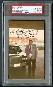 Lou Groza signed autograph 3x5 Photograph 1988 Football HOF Induction Week PSA