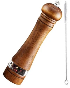 Pepper Grinder Salt Grinder Wooden Pepper Mill Grinder w/Adjustable Coarse, 8... - Picture 1 of 7