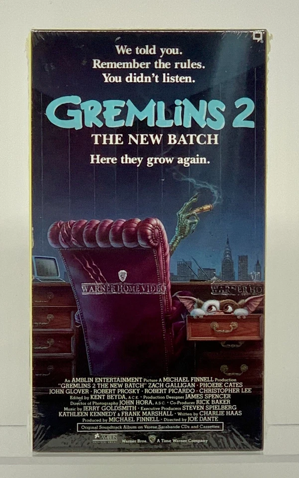 Gremlins 2 VHS (1990) Sealed | Slipcase 1990 | Warner Bros Video | WM - Image 1 of 4