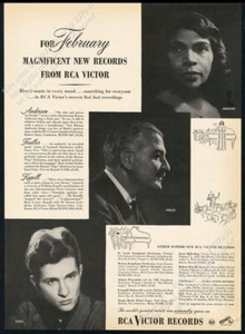1947 William Kapell Marian Anderson Arthur Fiedler foto RCA Victor anuncio impreso de colección - Imagen 1 de 7