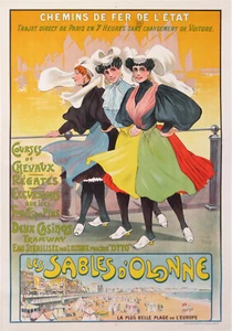 THOR LES SABLES D'OLONNES CASINOS BEACH AND SEA VINTAGE POSTER - Picture 1 of 1