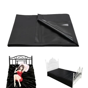 Bed Sheet Full Size Single /Queen /King Waterproof Bedding Black PVC130cmx220cm - Picture 1 of 12