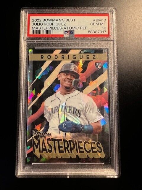 2022 Bowmans Best Julio Rodriguez Masterpieces Atomic Refractor RC #BM-10 PSA 10