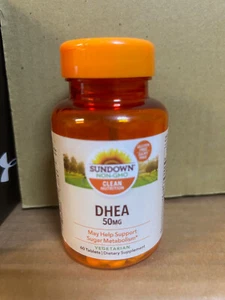 Sundown DHEA 50mg 60's tabs Metabolism Non GMO Dairy Milk Wheat Gluten Free! - Picture 1 of 3
