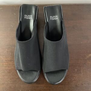Eileen Fisher black Mules shoes 8 1/2