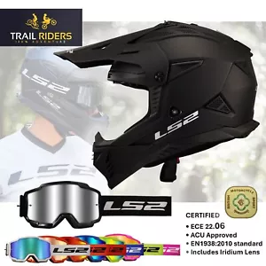 LS2 Fast II MX708 Casco Negro Iridio Gafas Opcionales MX Enduro ACU DORADO - Imagen 1 de 21
