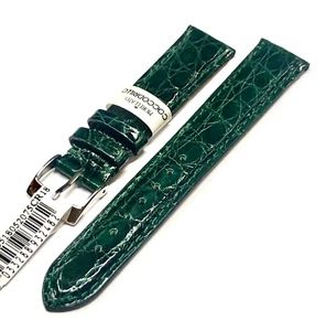 CINTURINO VERO COCCODRILLO BRASILE 18/16 VERDE ROLEX MORELLATO PER OROLOGIO - Picture 1 of 6