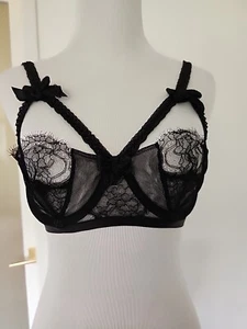 NWT Agent Provocateur Classics Sexy Black Lace Bra 34D - Picture 1 of 5