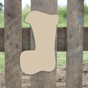 Wood Christmas Stocking Shape, Unfinished Shape, Wood Cutout, Wooden Craft - Picture 1 of 1