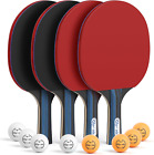 Glymnis Ping Pong Paddles Set Table Tennis Rackets with Balls, Storage Case