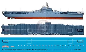 Peddinghaus 1/1250 USS Essex (CV-9) USN Aircraft Carrier Markings 1942 WWII 3277 - Bild 1 von 1