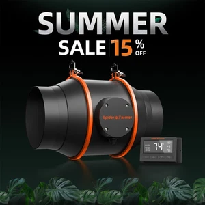 Spider Farmer 6" Inline Fan Exhaust Ventilation HVAC Blower for Grow Tent Kits - Picture 1 of 8