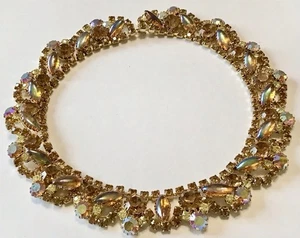 TRAUMHAFTE VINTAGE ÖSTERREICH TOPAS STRASS LATZ STATEMENT HALSKETTE - Bild 1 von 3