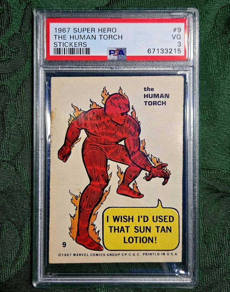 1967 Marvel Super Hero The Human Torch RC Rookie Philadelphia Gum Stickers PSA 3 - Image 1 of 2