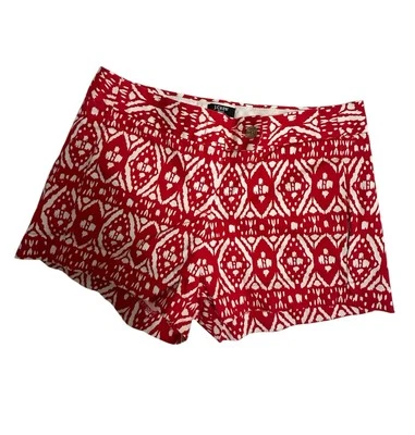 Pantalones Cortos Chinos J Crew City Fit Para Mujer Talla 2 Rojo Blanco Estampado Algodón Foto 1 de 4