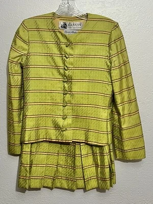 Traje Falda De Diseñador Vintage Alta Costura Elizabeth Arden Lanvin París Mod Royal Años 60 Foto 1 de 4