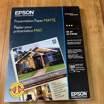S041062 Matte Presentation Paper 27 lbs. Matte 8-1/2 x 11 white, New - Image 1 of 2
