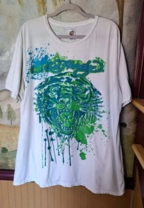 Ed Hardy By Christian Audigier Tiger Tee Shirt White Blue/Green Mens Size XXXL - Picture 1 of 9