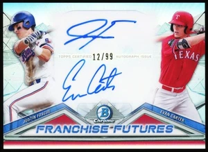 2020 Bowman Chrome Draft Evan Carter / Justin Foscue Franchise Futures AUTO /99 - Picture 1 of 2