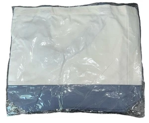 Bolso de lona Silkfly 18”x15” beige con base y asas azul marino - Imagen 1 de 2