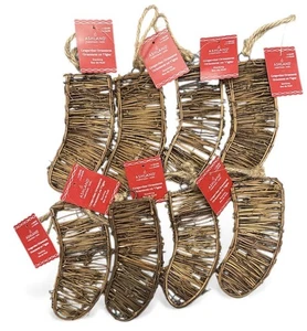 8er Set Ashland Weinrebe Strumpf geformte Ornamente 6,75" Neu mit Etikett ideal zum Basteln - Bild 1 von 2