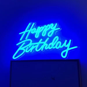 Insegna al Neon, Insegne al Neon per Decorazione da Parete (Blu-2) Buon Compleanno - Foto 1 di 5