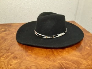 Sombrero Fedora Wyeth Uni-Sex 100 % lana. Banda para sombrero con cuentas. Negro. - Imagen 1 de 9