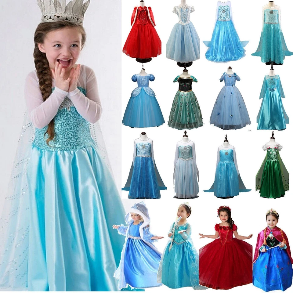 MARKENLOS Eiskönigin Anna Elsa Mädchen PrinzessinFaschingskostüme Kostüme Party Cosplay DE