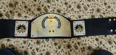 Réplica de cinturón AWA Campeonato Internacional Chapado en Oro 2 mm Zinc Cuero Real Foto 1 de 2