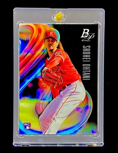 SHOHEI OHTANI ROOKIE PLATINUM REFRACTOR 2018 Bowman RC Card Rainbow Foil Base - Picture 1 of 8