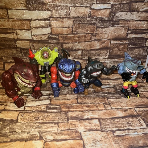 Vintage Street Sharks Figures Dr Piraniod, Slammu, Hammer Head And Blades Lot 5 Cover