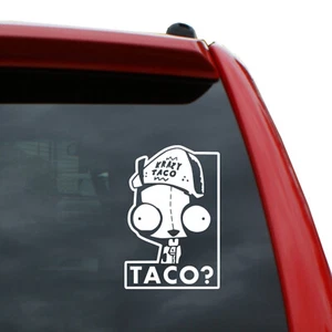 Invader Zim - Gir - Taco? Vinyl Decal | Color: White | 5" tall - Bild 1 von 1