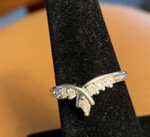 STERLING SILVER CUBIC ZIRCONIA MARQUIS RING SIZE 7 - Picture 1 of 4
