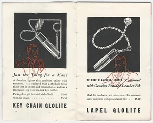 Folleto catálogo de encendedores de cigarrillos sin llama Lektrolite 1936 y afeitadora eléctrica - Imagen 1 de 9