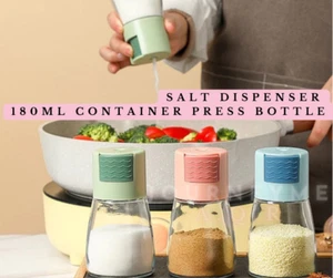 Salt Dispenser 180ml Salt Press Bottle Spice Container Sugar Pepper Seasoning - Picture 1 of 6