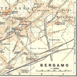Bergamo (Bergame) - Italie Géographie - Carte ancienne 1906 - Picture 1 of 2