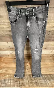 Wonder Nation Black Jeans Girls (8) Slim Denim Pants Stone Wash Ripped Bottoms - Picture 1 of 9