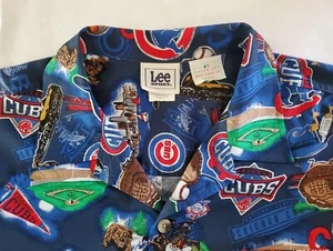 Vintage Lee Sport Chicago Cubs Baseball hawaiianischer Stil Shirt Herren XL Rayon - Bild 1 von 9