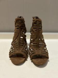 Guess Brown Open Toed Block Heels. Womens Size 5 1/2. - Picture 1 of 11