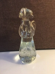 Vintage ANGEL Hand Blown Controlled Bubbles Art Glass 7" Tall Beautiful! - Picture 1 of 8