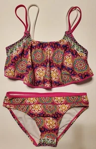 2-Piece Bikini Set Girls Size 8 Tommy Bahama Hot Pink/Purple/Multi - Picture 1 of 4